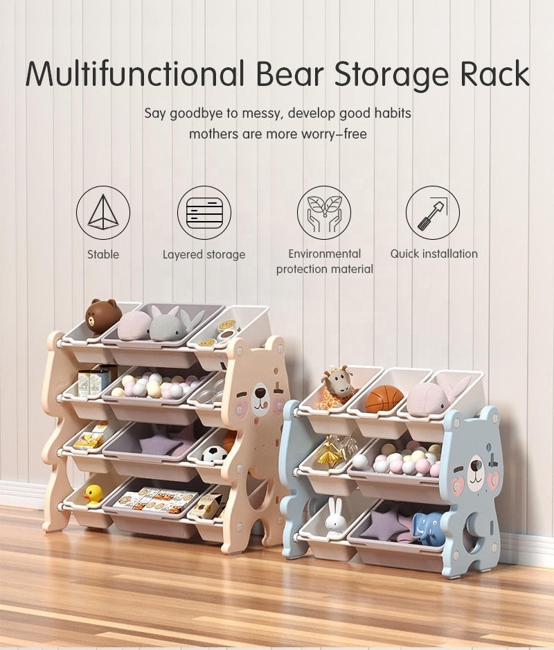 Wholesale Multifunctional Large Capacity Indoor Plastic Children  Toy Storage Cabinet Shelf