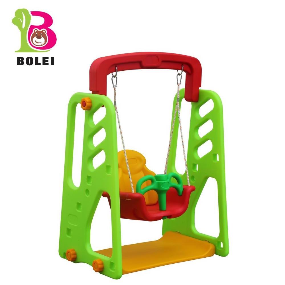 2022 New  4 in 1 Kids Outdoor Indoor Playground Plastic Swing And Slide Set