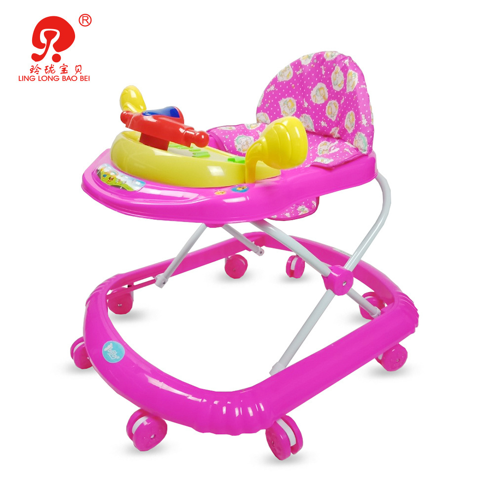 Children music baby stroller walker with 8 swivel wheels