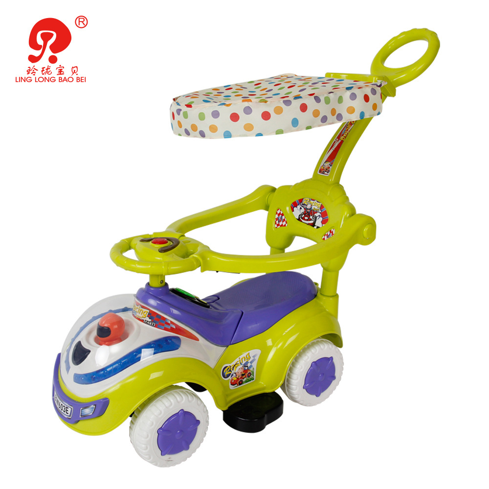 Car style baby walkers flash light children manual ride on car baby push car stroller