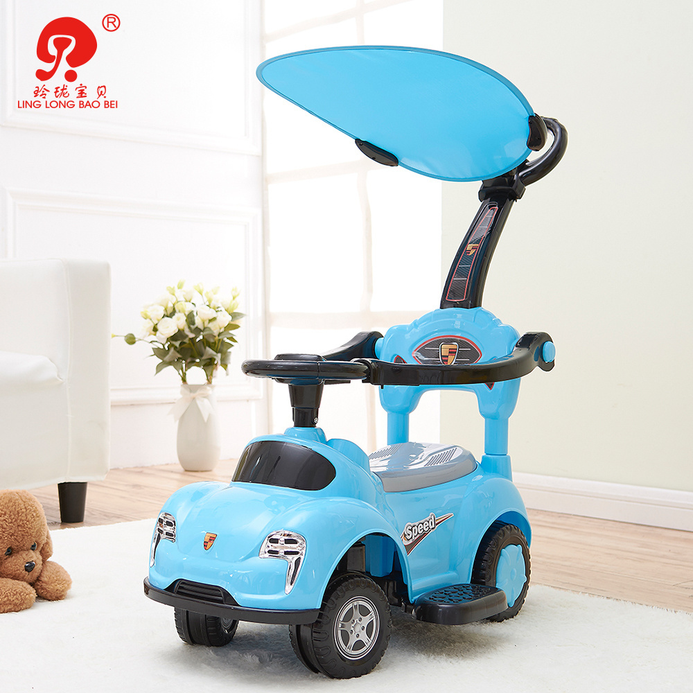 2023 baby riding car stroller plastic big kids ride on push car with push handle