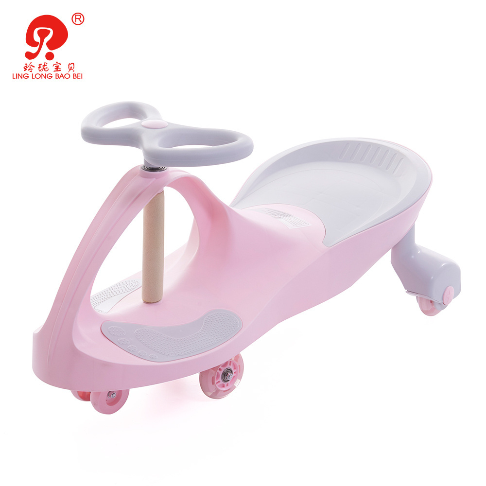 High quality children kids plastic pink twisting ride on toy car swing car with