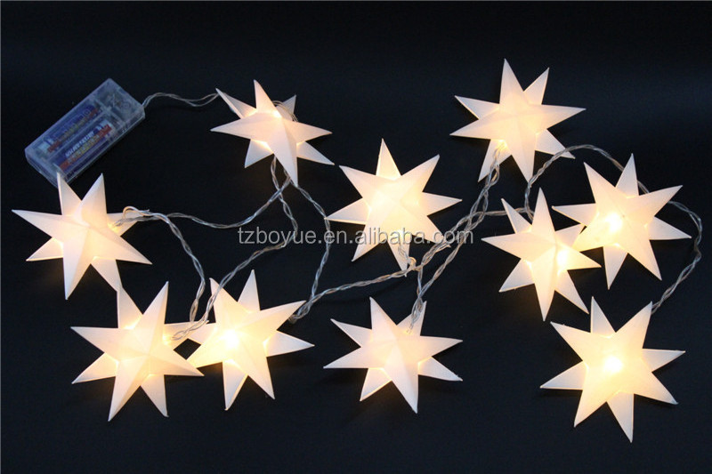 new battery operated decorative paper star string light indoor led hanging light timer function