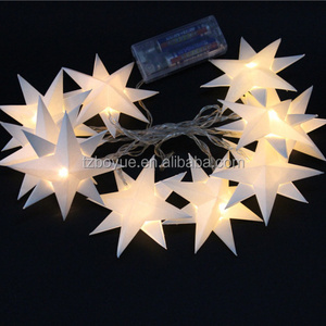 new battery operated decorative paper star string light indoor led hanging light timer function