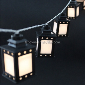 2017 new battery operated square lantern led string lights camping decorative hanging lights