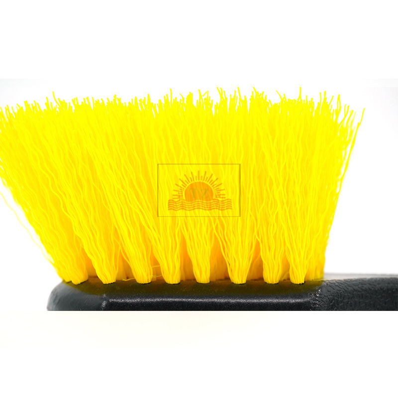 short handle PET flagged tip bristle tire wheel brush soft detail brush