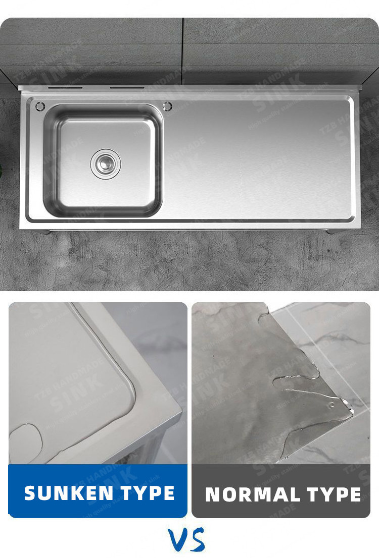 Modern Design Commercial Kitchen Sink Stainless Steel Sink Washing Basin For Restaurant