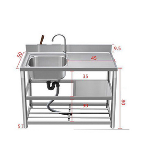 Modern Design Commercial Kitchen Sink Stainless Steel Sink Washing Basin For Restaurant