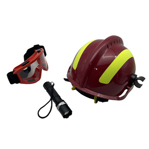 Hot Sale Flame Retardant Rescue Helmet With Flashlight Fire Proof Helmet Safty  Emergency Rescue Safety Fire Fighting Helmet