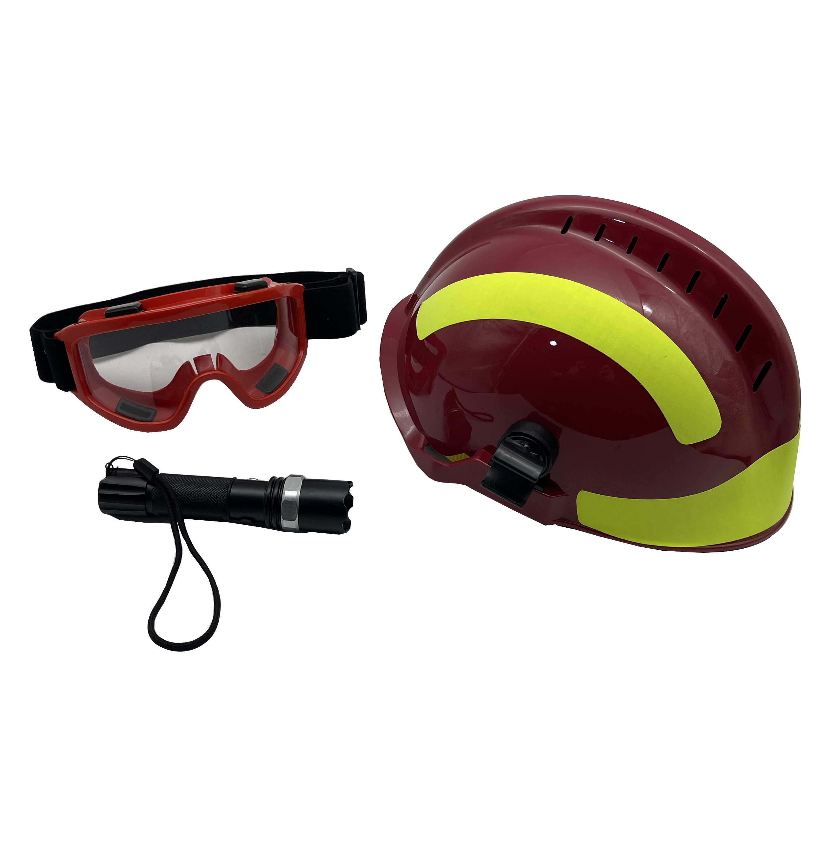 Rescue Equipment Fireman Fire Figthing Helmet with Flashlight Lamp