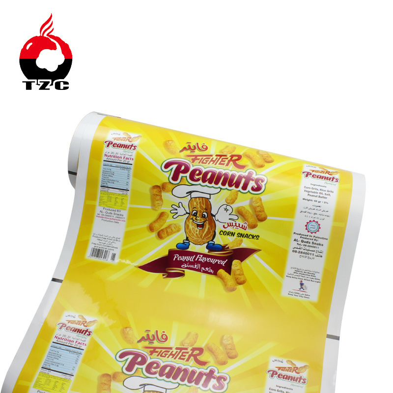 custom printed plastic roll stock for corn tortilla chips snack packaging