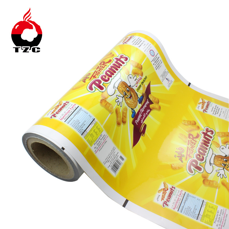 custom printed plastic roll stock for corn tortilla chips snack packaging