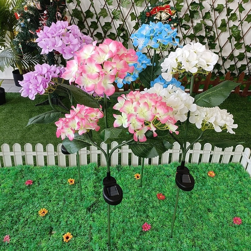 3-Head Solar Hydrangea Light Decoration New Arrival LED Lamp Ball Flower Lantern for Indoor/Outdoor Garden Home & Office Gifts