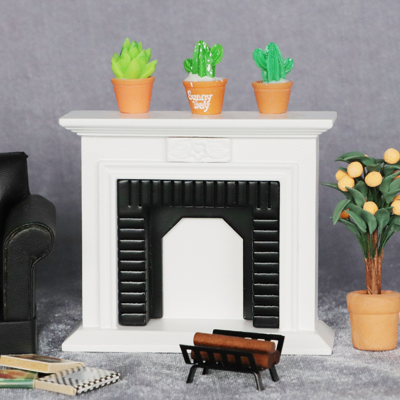 1:12 doll house DOLLHOUSE MINIATURE mini furniture accessories exquisite white fireplace warm