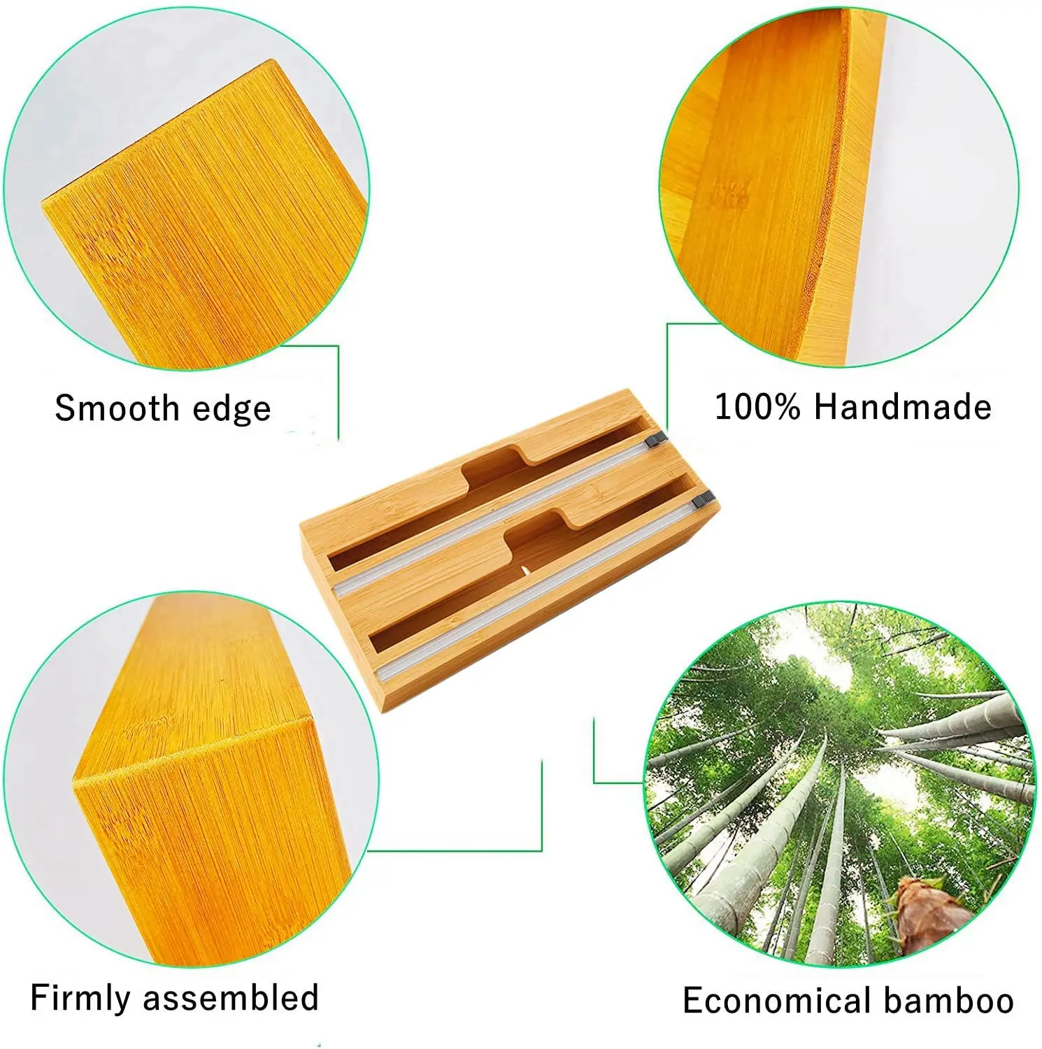 Chunlei OEM Bamboo Ziplock Bag Storage Organizer for Kitchen Storage Boxes Drawer or Wall Mount Food Bag Organizer