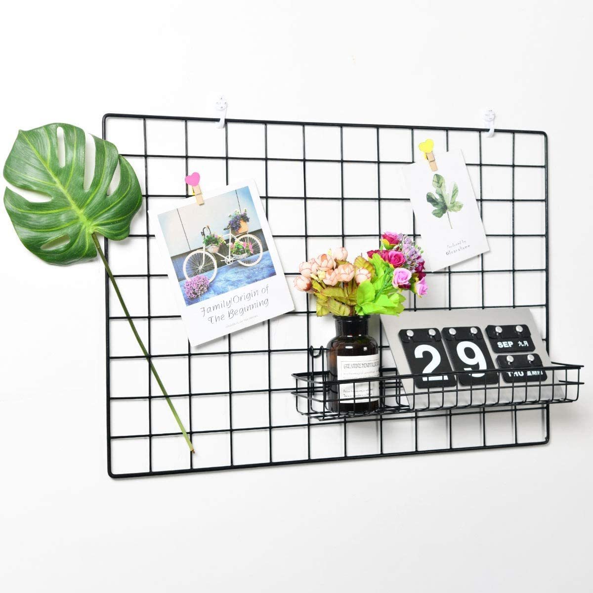 Iron Rack Photo Hanging Grid Photo Hanger Wire Wall Grid Panel