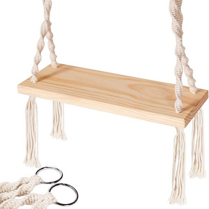 Swings Seat Capacity Wood Durable Hanging Tree Swings Wood 220 Lbs 2 Customized Outdoor Furniture Modern Wooden Swing