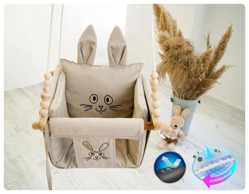 Swing Baby Chair Indoor Baby Nursery Swing First Birthday Gifts  wood  baby swing