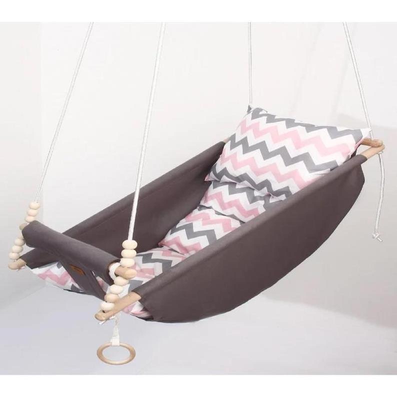 Child Outdoor Hammock Indoor Baby Montessori Rope Swing natural Wooden Baby Swing