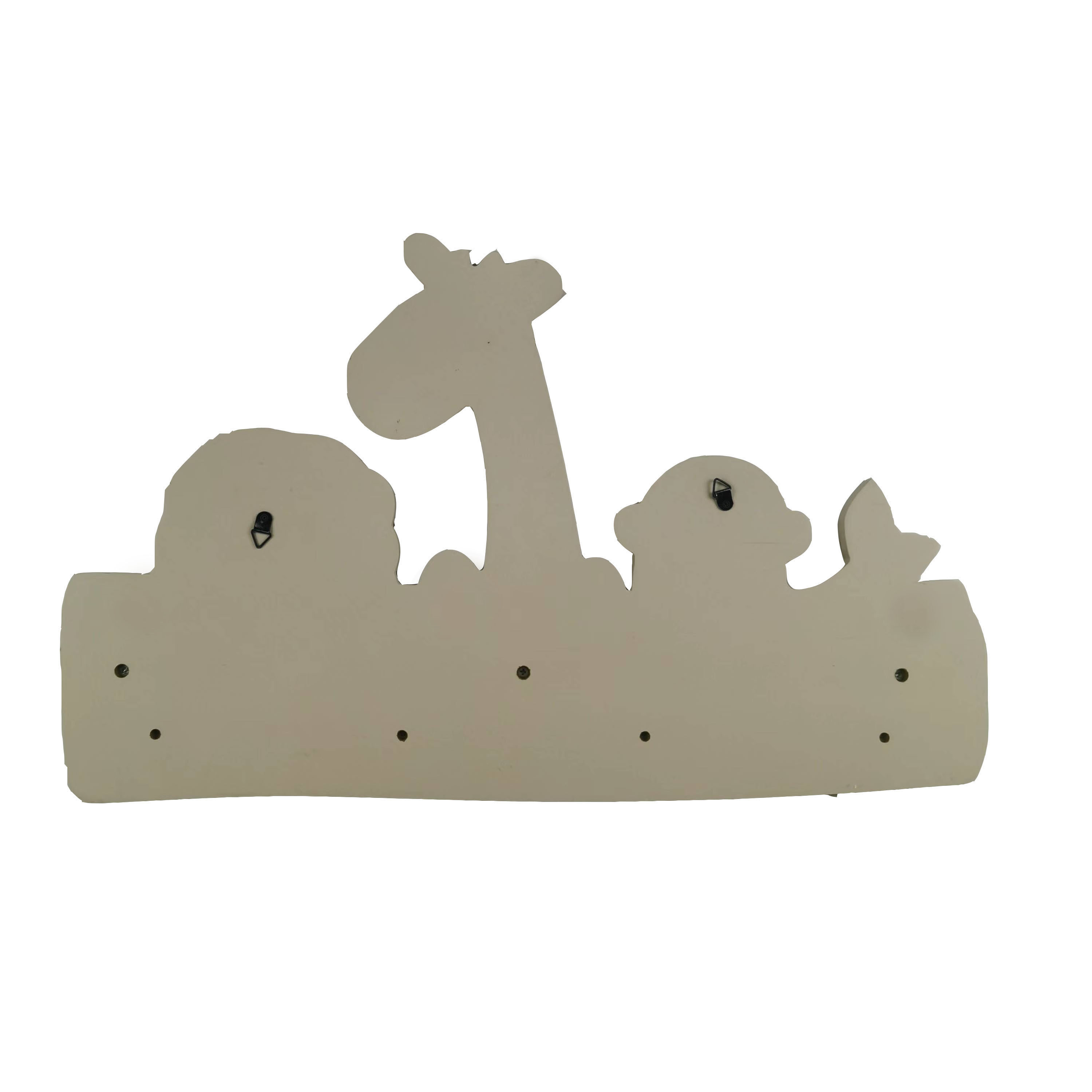 Chunlei OEM  gancho de madera Kids Toddler Bedroom Giraffe nursery Wooden SAFARI COAT RACK Hooks