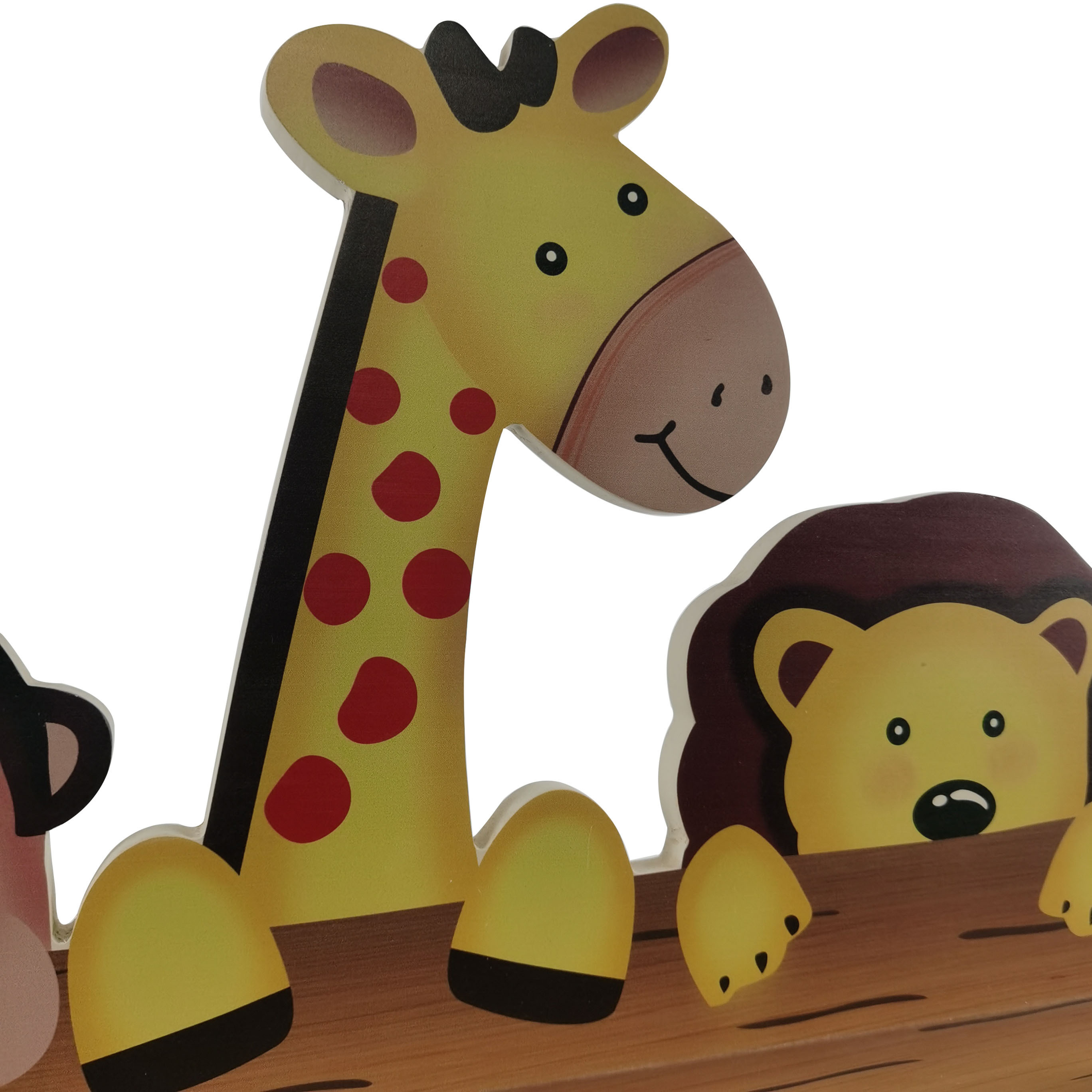 Chunlei OEM  gancho de madera Kids Toddler Bedroom Giraffe nursery Wooden SAFARI COAT RACK Hooks