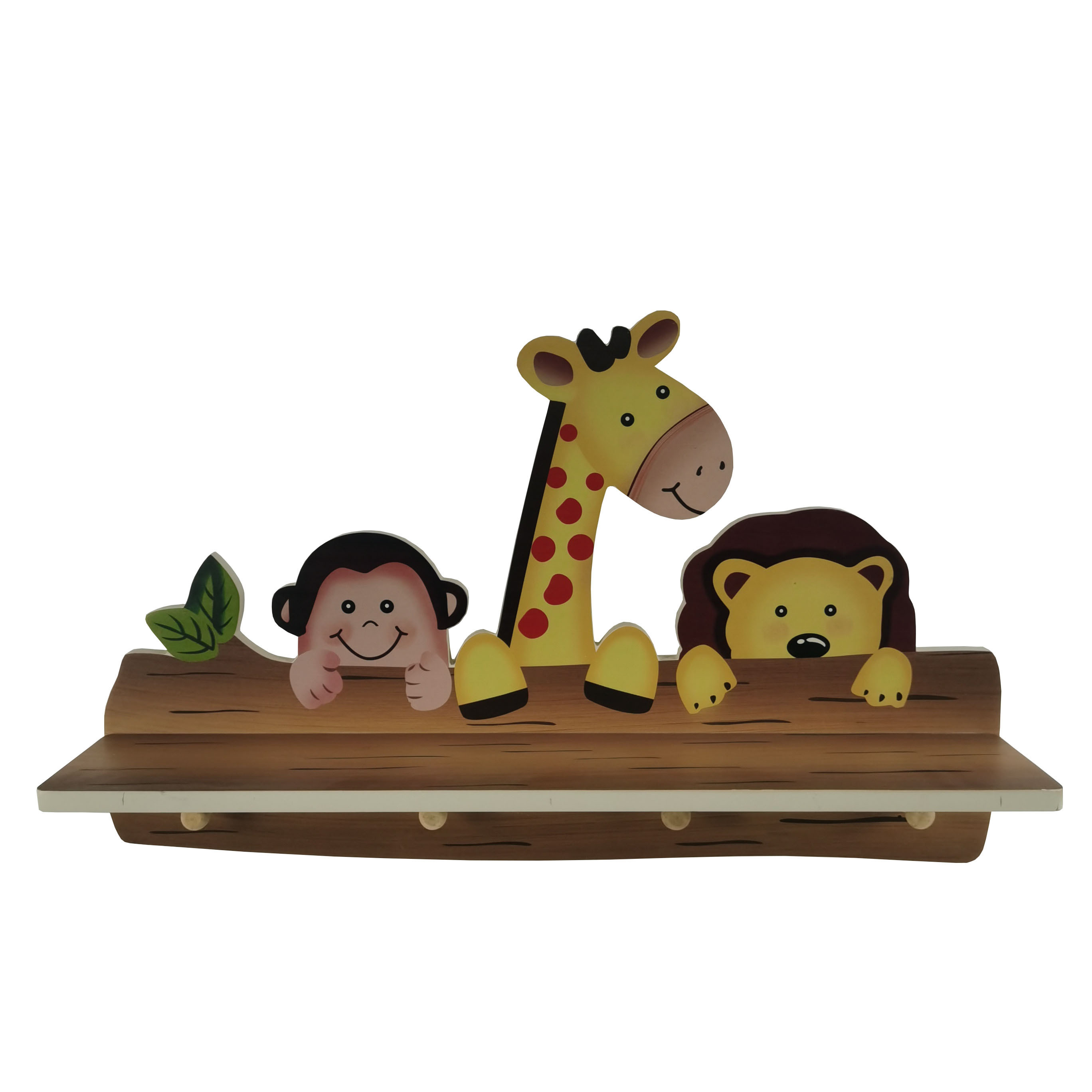 Chunlei OEM  gancho de madera Kids Toddler Bedroom Giraffe nursery Wooden SAFARI COAT RACK Hooks