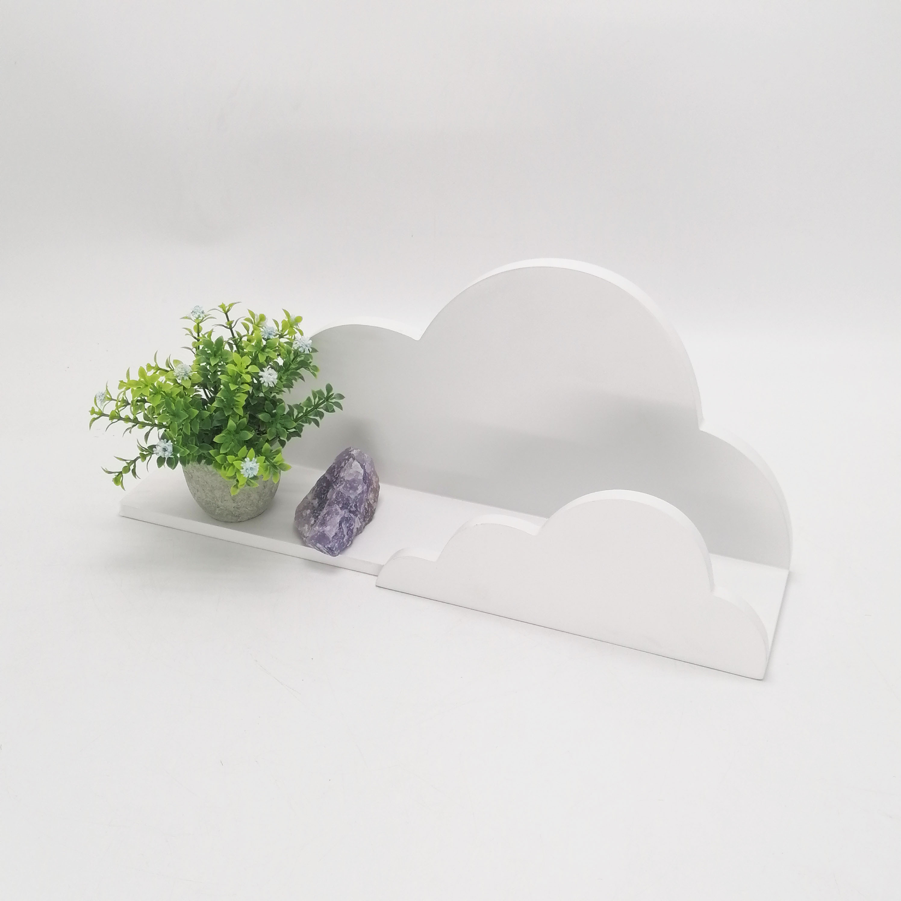 Chunlei OEM estante de pared Cloud Wall Storage Floating wooden White Shelf for Kids Bedroom