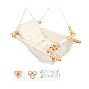 Canvas Hanging Outdoor Indoor Toddler Swing Seat with Safety Belt Great Gift for Baby Boys Girls Kids Lovers  Baby Swing