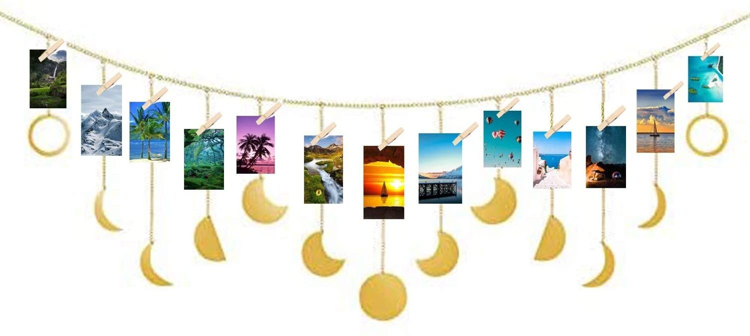 Clip Photo Display Moon Phase Garland Moon Phase Wall Hanging