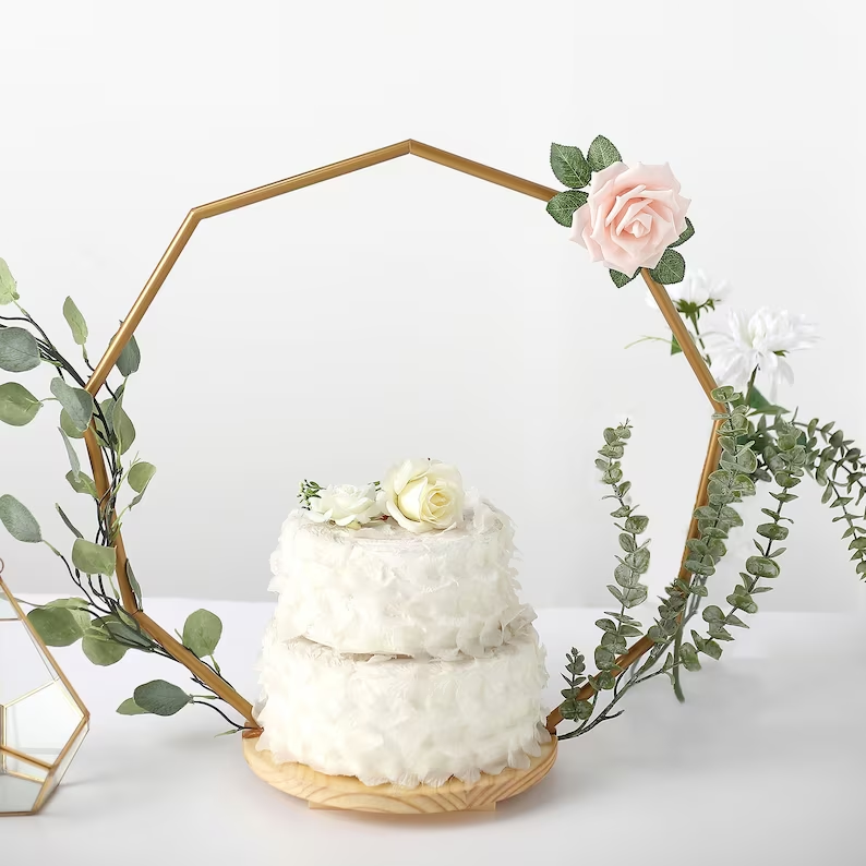 Modern Wood Wedding Arch Cake Stand Metal Arch Stan Boho Cupcake Floral Centerpiece Mini Cake Stand