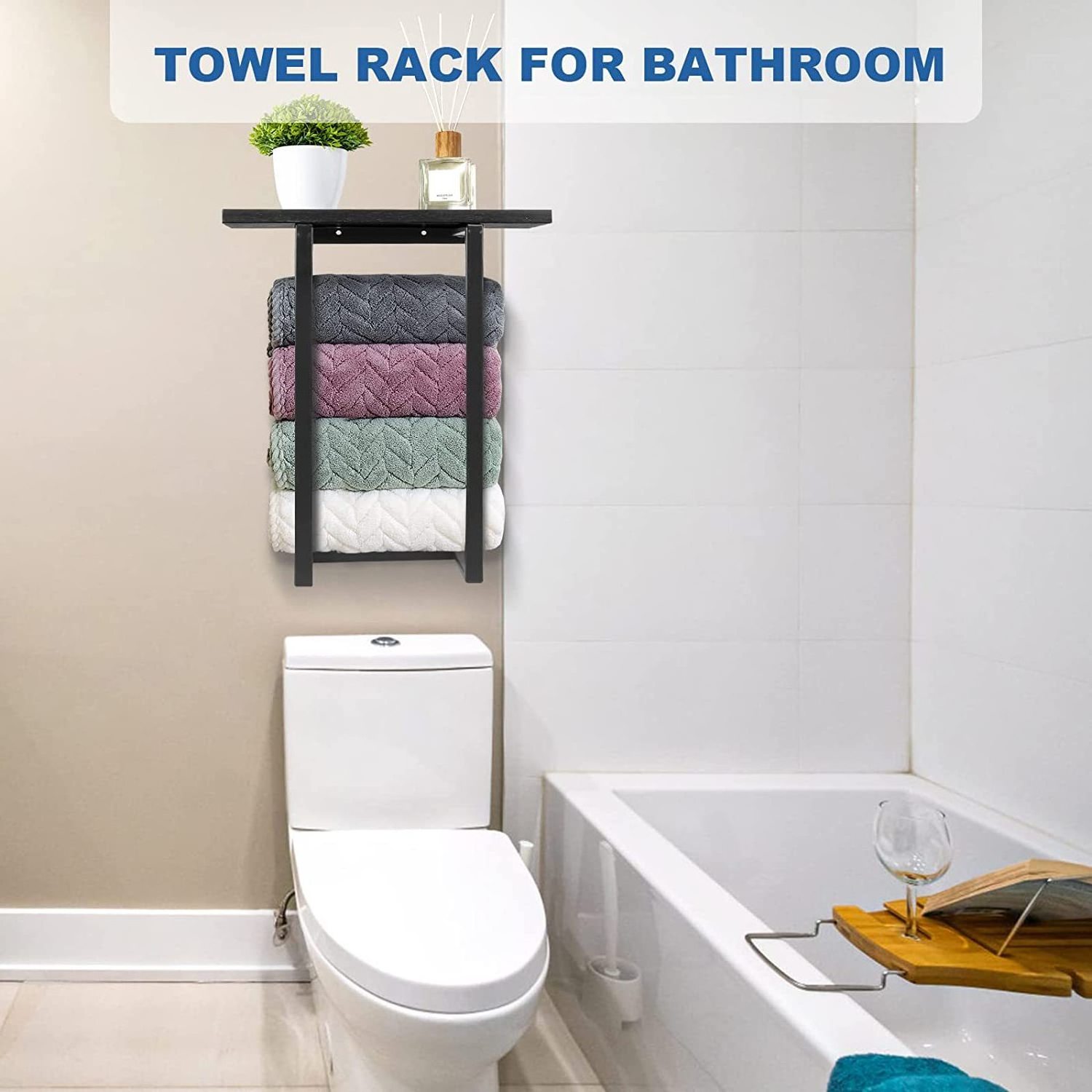 Chunlei OEM Toallas Bathroom Towel Racks Wall Bath Towel and Hand Towels Holder Storage Organizer