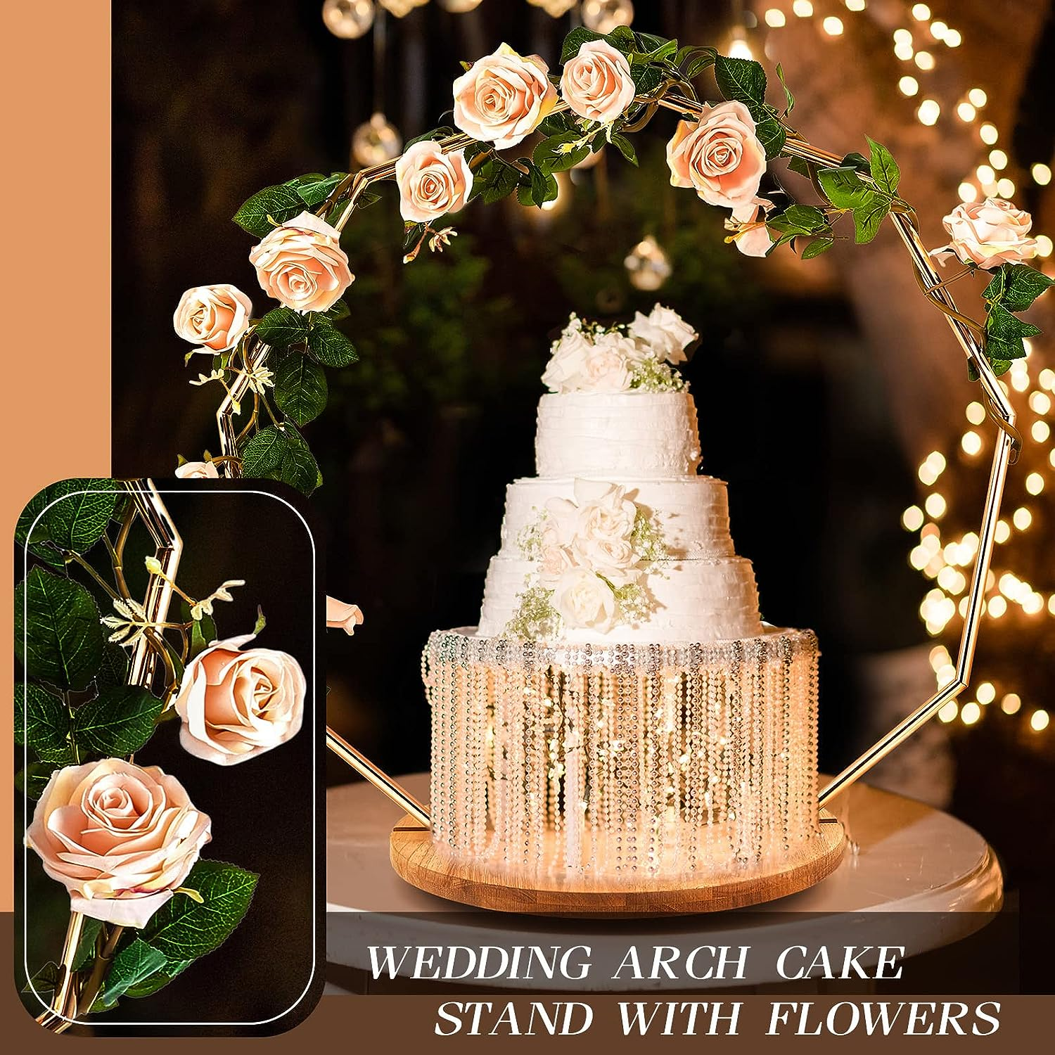 Modern Wood Wedding Arch Cake Stand Metal Arch Stan Boho Cupcake Floral Centerpiece Mini Cake Stand