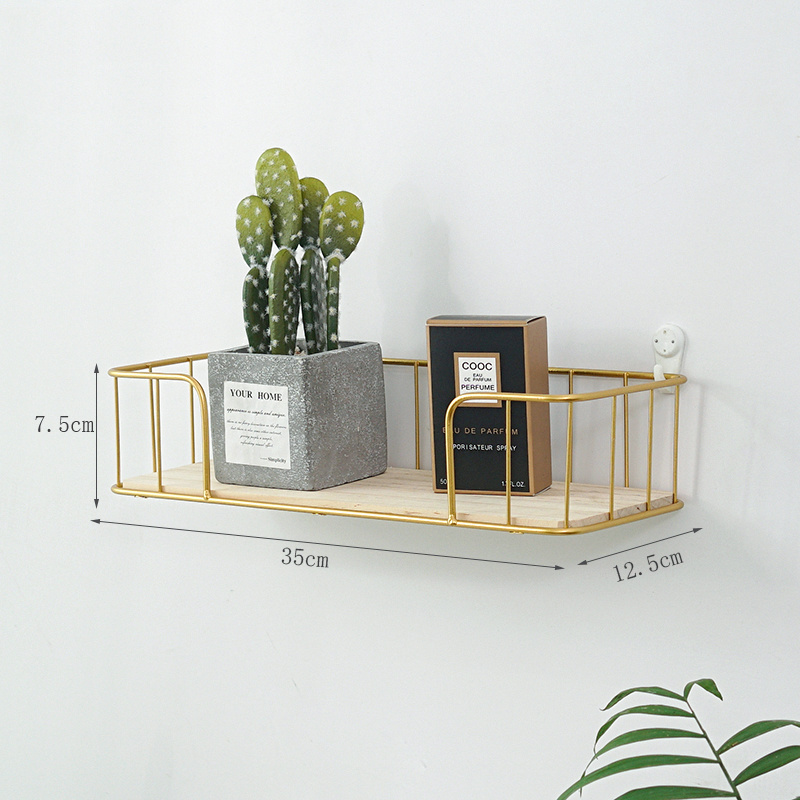 New Design Retro Metal Hexagonal Floating Metal Iron Wall Mounted Display Stand Craft Decorative Wall Shelf