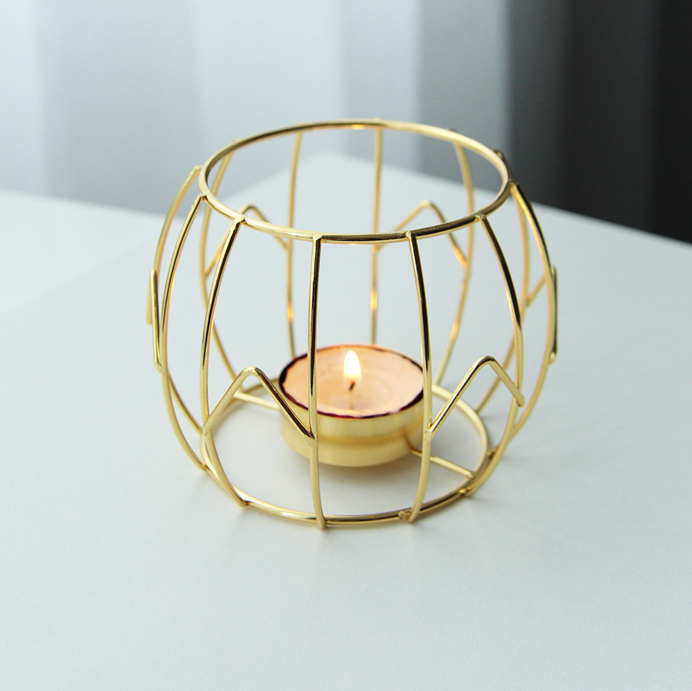 Tealight Candle Holders Table Centerpiece Metal Iron Wire Tea Light Candlestick Holder for Pillar Candles