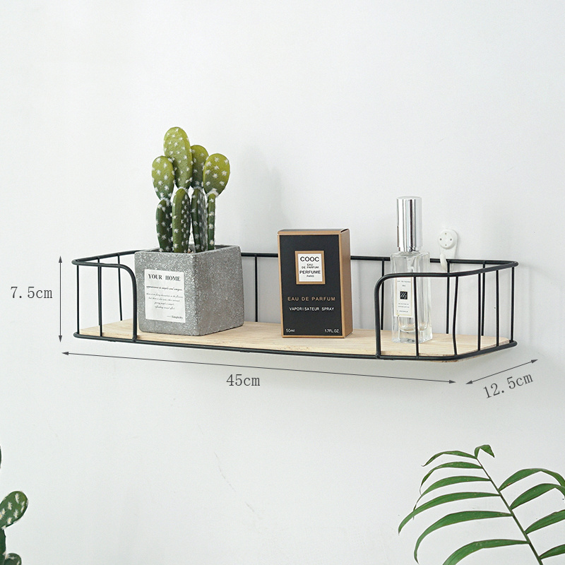 New Design Retro Metal Hexagonal Floating Metal Iron Wall Mounted Display Stand Craft Decorative Wall Shelf