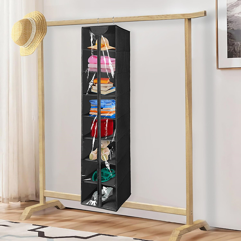 PVC Hanging Closet Organizer with Zipper Sweater Storage Bag for Closet with Cover Hanging Shoe Organizer for Closet