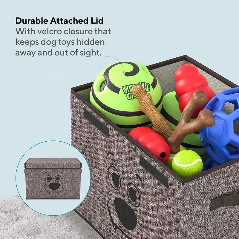 Most Popular Collapsible Dog Toy Box Organizer for Dog Toy Storage with Lid