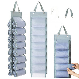 Custom Oxford Hanging Closet Wardrobe Organizer with 16 Roll Compartment for Clothes Yoga Pant Tank Top Towel Underwear T-shirt