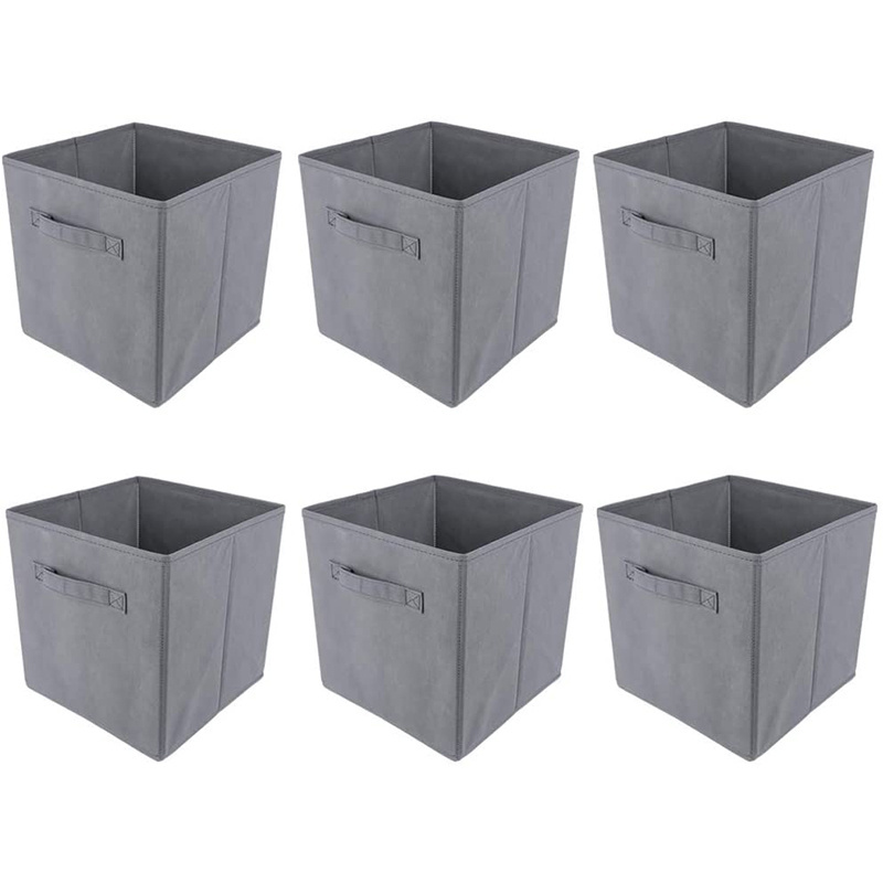 Custom Folding Non-woven Storage Box Cubes Organizer with Handles Closet Store Toys and Clothes Fabric Multifunction Square