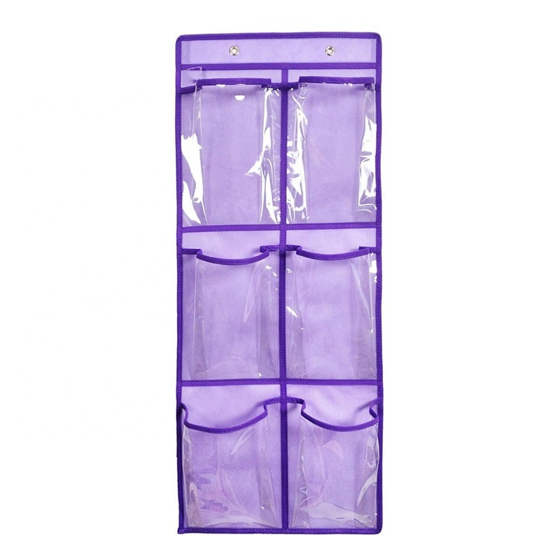 Large Clear 6 Pockets Over the Door Hanging Shoe Organizer Closet Door Shoe Storage