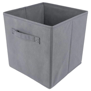 Custom Folding Non-woven Storage Box Cubes Organizer with Handles Closet Store Toys and Clothes Fabric Multifunction Square