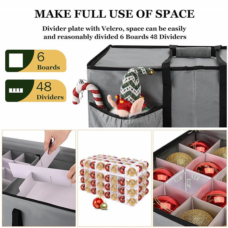 High quality Foldable Oxford Christmas Ornament Accessories Storage Container Box storage organizers