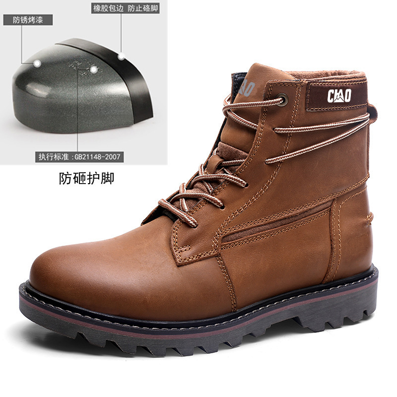 2022 factory price American big size 14 brown black Steel Toe Men Industrial Working Hiking Safety Boots