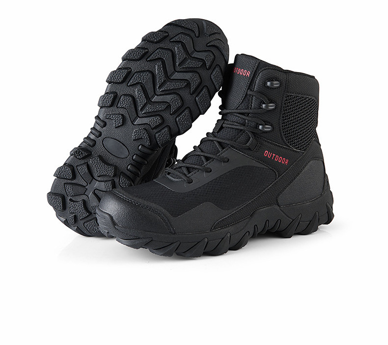 2024 new High top wear-resistant tactical boots men's sand color training mountaineering Martin boots