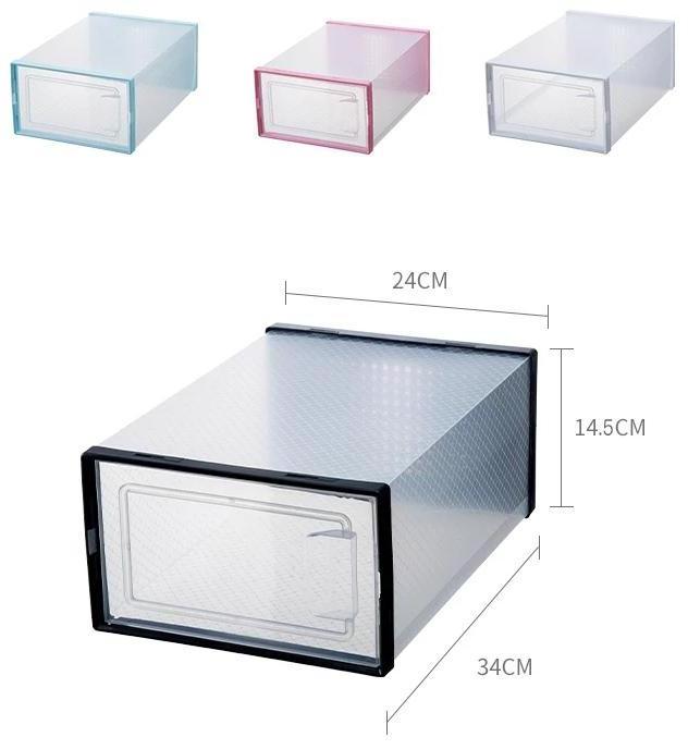 Wholesale Modern Clear Foldable Plastic Sneaker Storage Shoe Box Transparent Storage Lids Multifunctional Bok Shoe Organizer