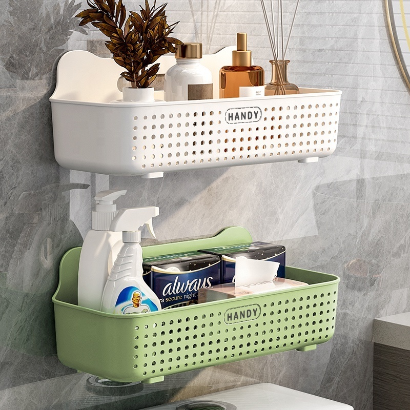 Kitchen Bathroom storage plastic boxes & bins Organizer Wall Mounted Storage plastic Hanging Basket