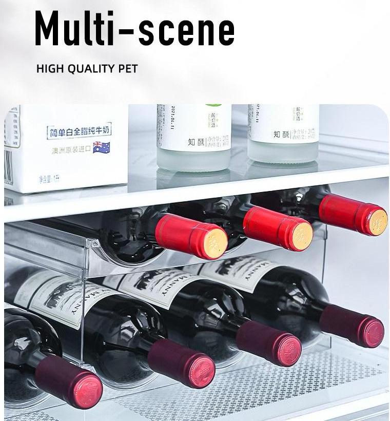 4 Pack Freestanding Stackable Plastic wine rack Water Bottle Organizer for Kitchen Fridge Cabinet