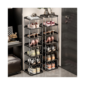 2-8 Layer Black Shoe Rack Living Room Display Rack 3-Layer Bathroom Storage 3-Layer Shower Perfume Display Stand Versatile Rack