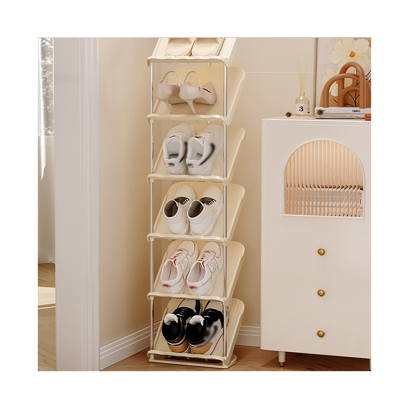 Transparent Yellow Anti-Slip Foldable Plastic Shoe Rack for Living Room Display for Shoe Cabinet