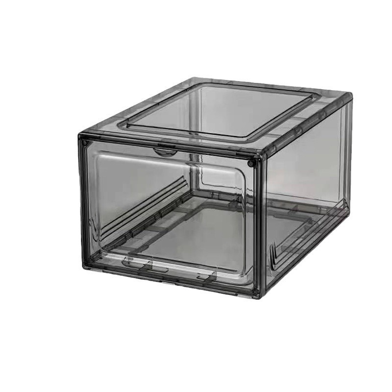 Wholesale Transparent Plastic Stackable Boxes Front Acrylic Drawer Type Magnetic Clear Shoe Box Storage